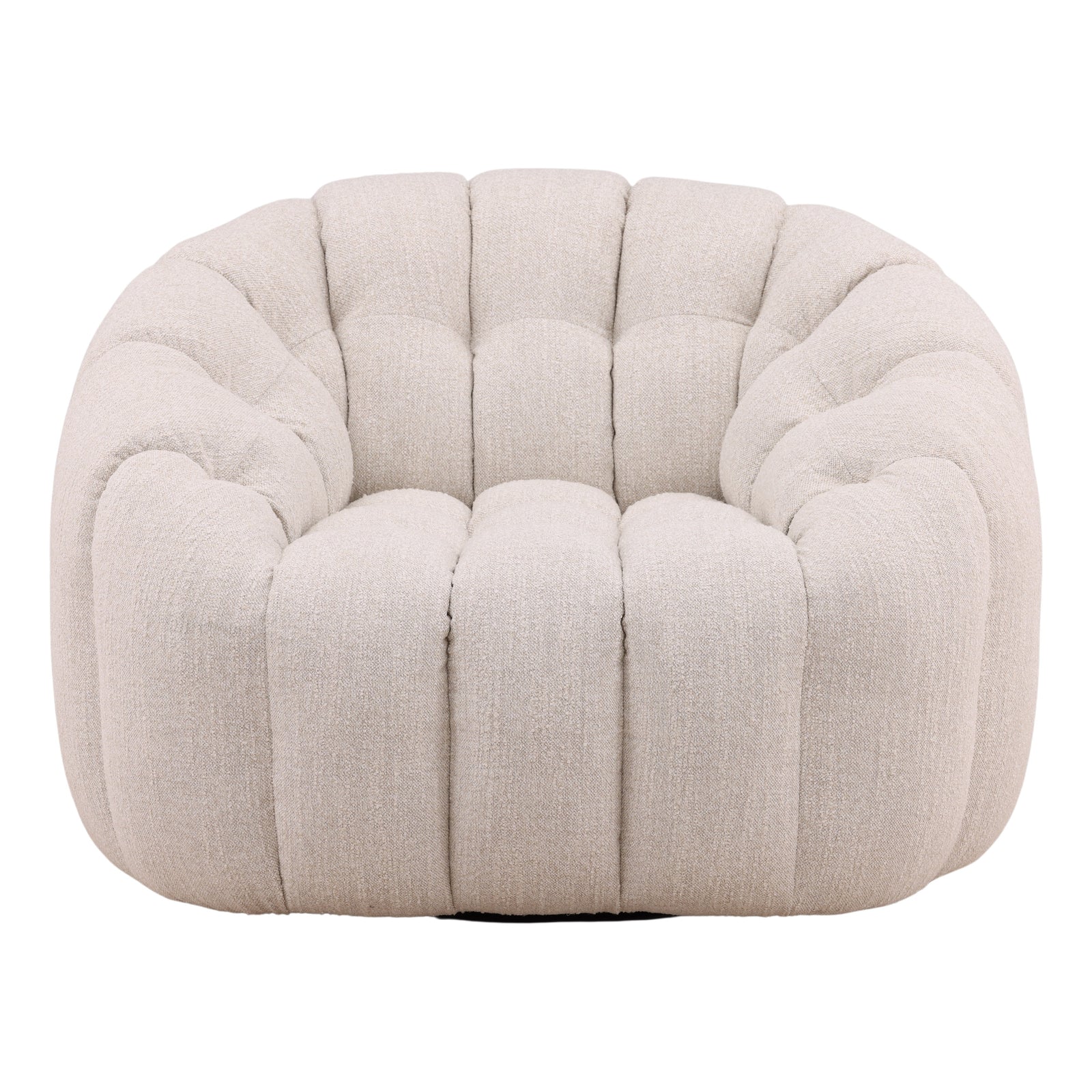 Rumie Swivel Chair Cream — Front