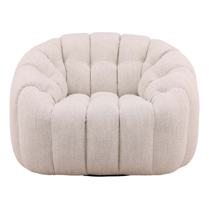 Rumie Swivel Chair Cream — Front