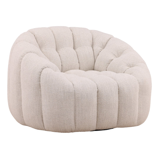 Rumie Swivel Chair Cream — Front Three-Quarter