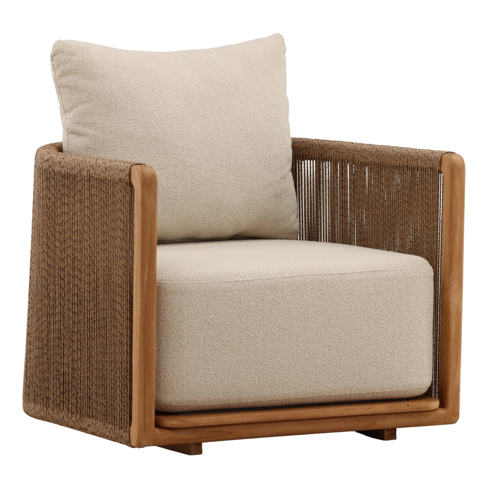 Zoisia Outdoor Sofa Chair Sand — Front Three-Quarter