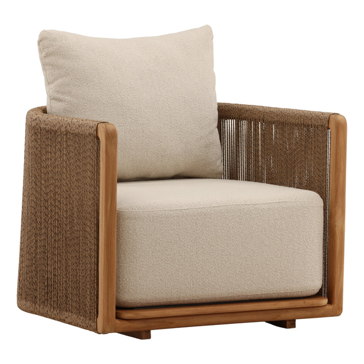 Zoisia Outdoor Sofa Chair Sand — Front Three-Quarter