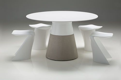 American Home Furniture | Mobital - MALDIVES 63" Dining Table Round Concrete Base