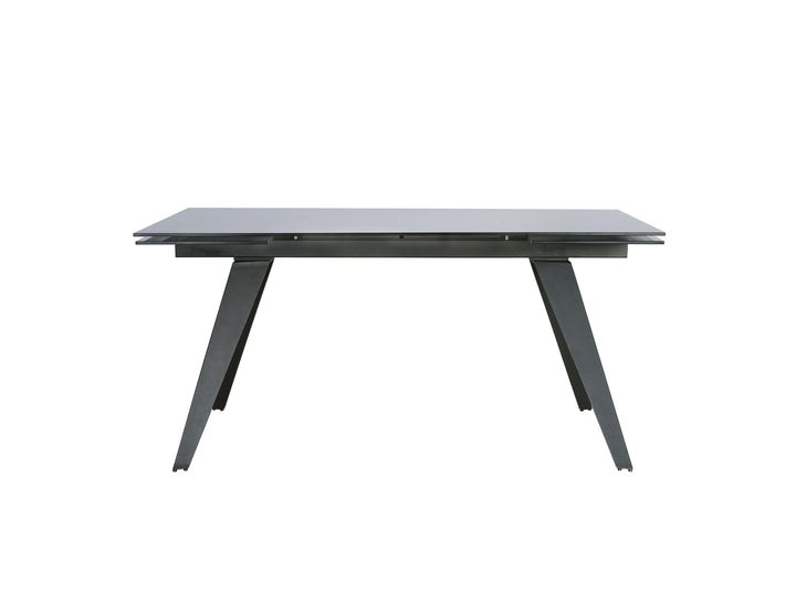 American Home Furniture | Mobital - NOIRE Dining Table Double Extension Gunmetal Steel Base 