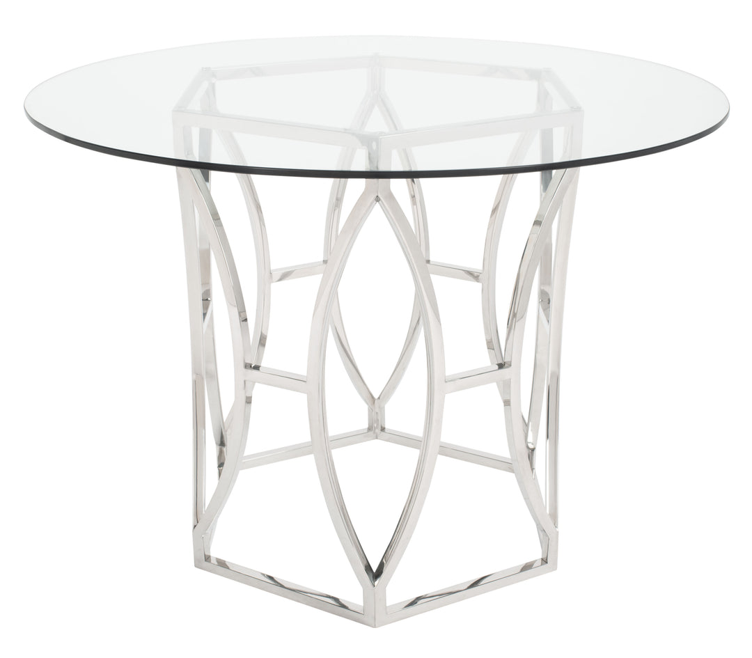 American Home Furniture Safavieh Couture Bethwyn 42" Round Glass Top Dining Table