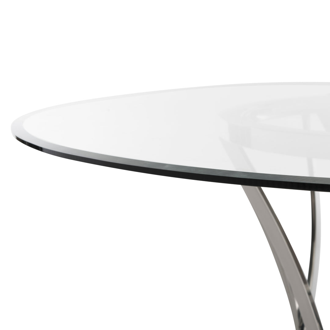 American Home Furniture Safavieh Couture Yuko 54" Round Glass Top Dining Table