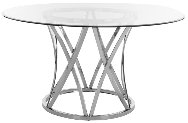 American Home Furniture Safavieh Couture Yuko 54" Round Glass Top Dining Table