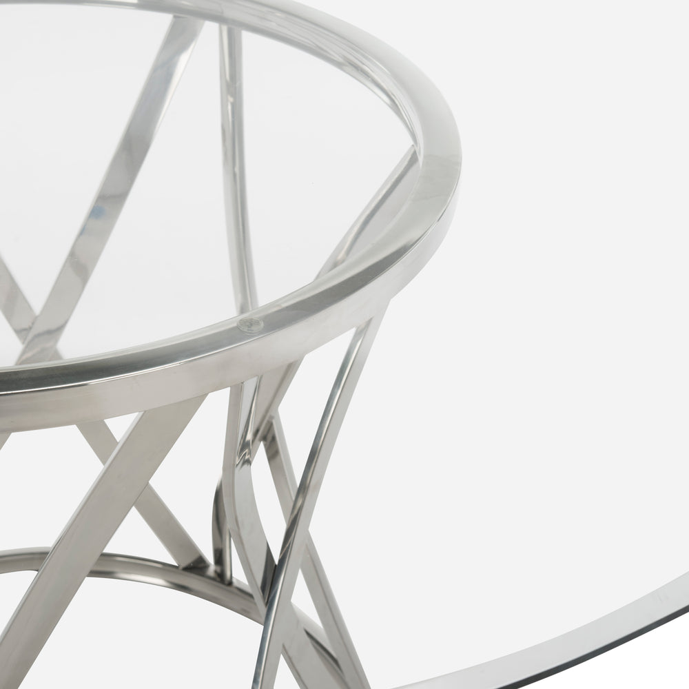 American Home Furniture Safavieh Couture Yuko 54" Round Glass Top Dining Table