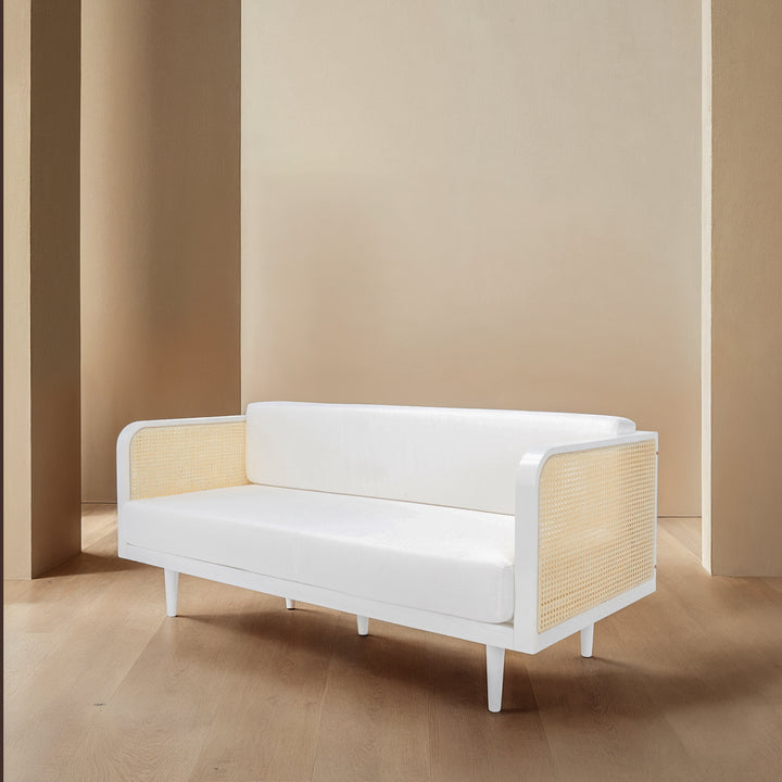 74.8"W x 32.7"D x 30.7"H / White/Natural