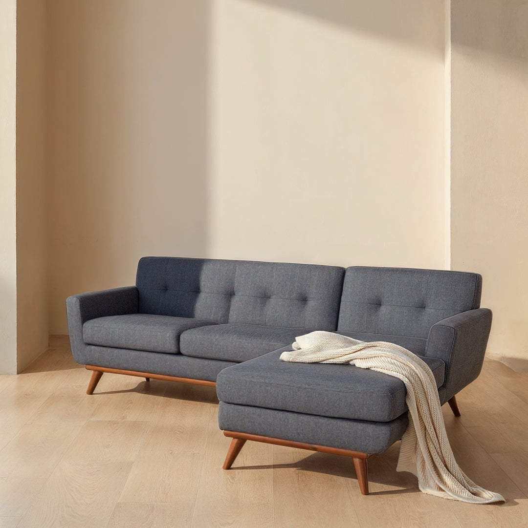 American Home Furniture Safavieh Couture Nicolettie Linen Chaise Sectional Sofa