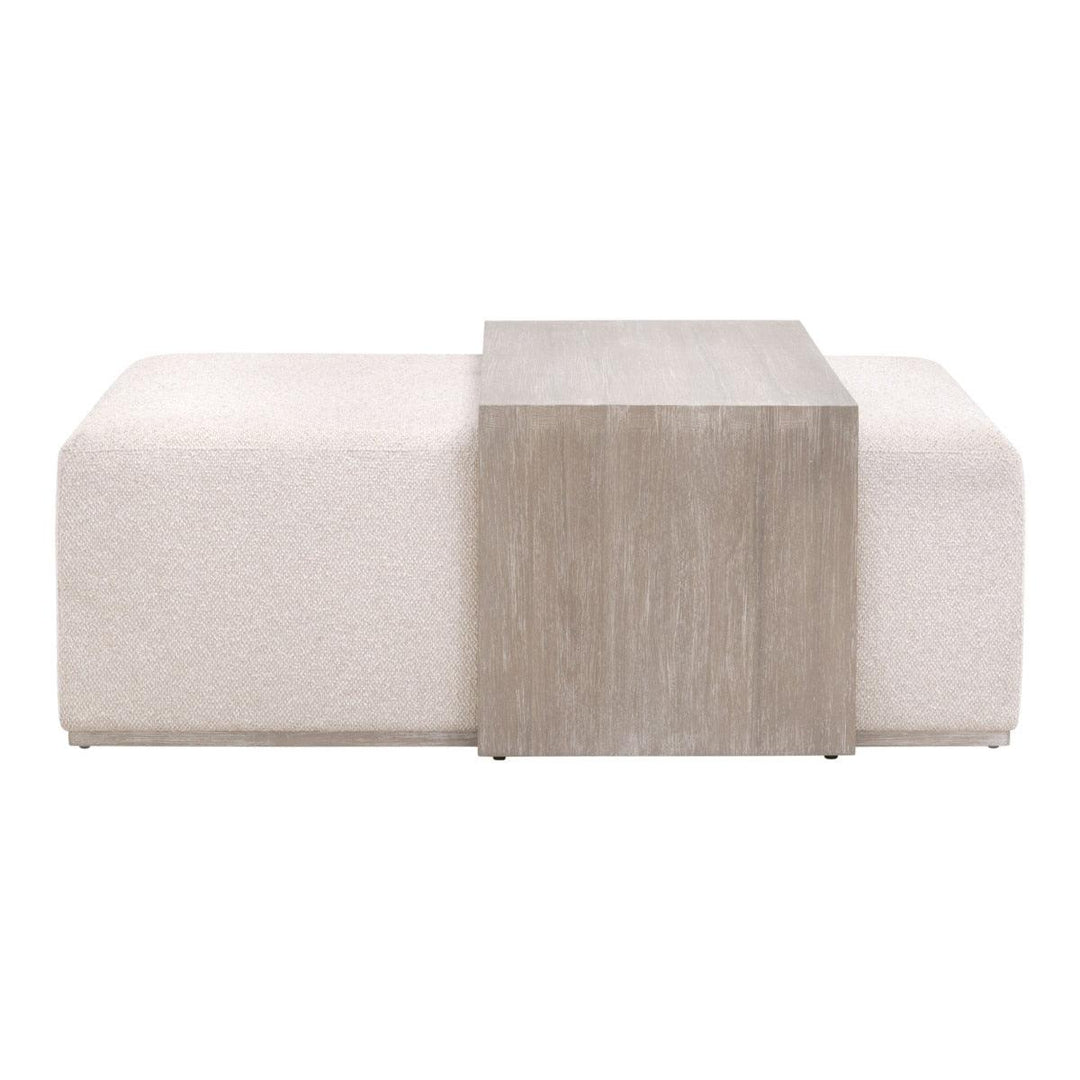 Dovetail Upholstered Coffee Table - Natural Gray Acacia - AmericanHomeFurniture