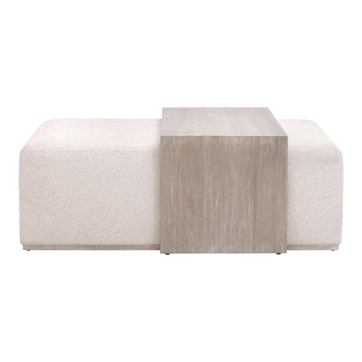 Dovetail Upholstered Coffee Table - Natural Gray Acacia - AmericanHomeFurniture