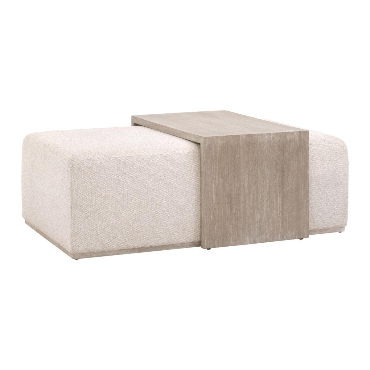 Essentials For Living - Dovetail Upholstered Coffee Table - Natural Gray Acacia - 6042.NG/LGLIN | American Home Furniture
