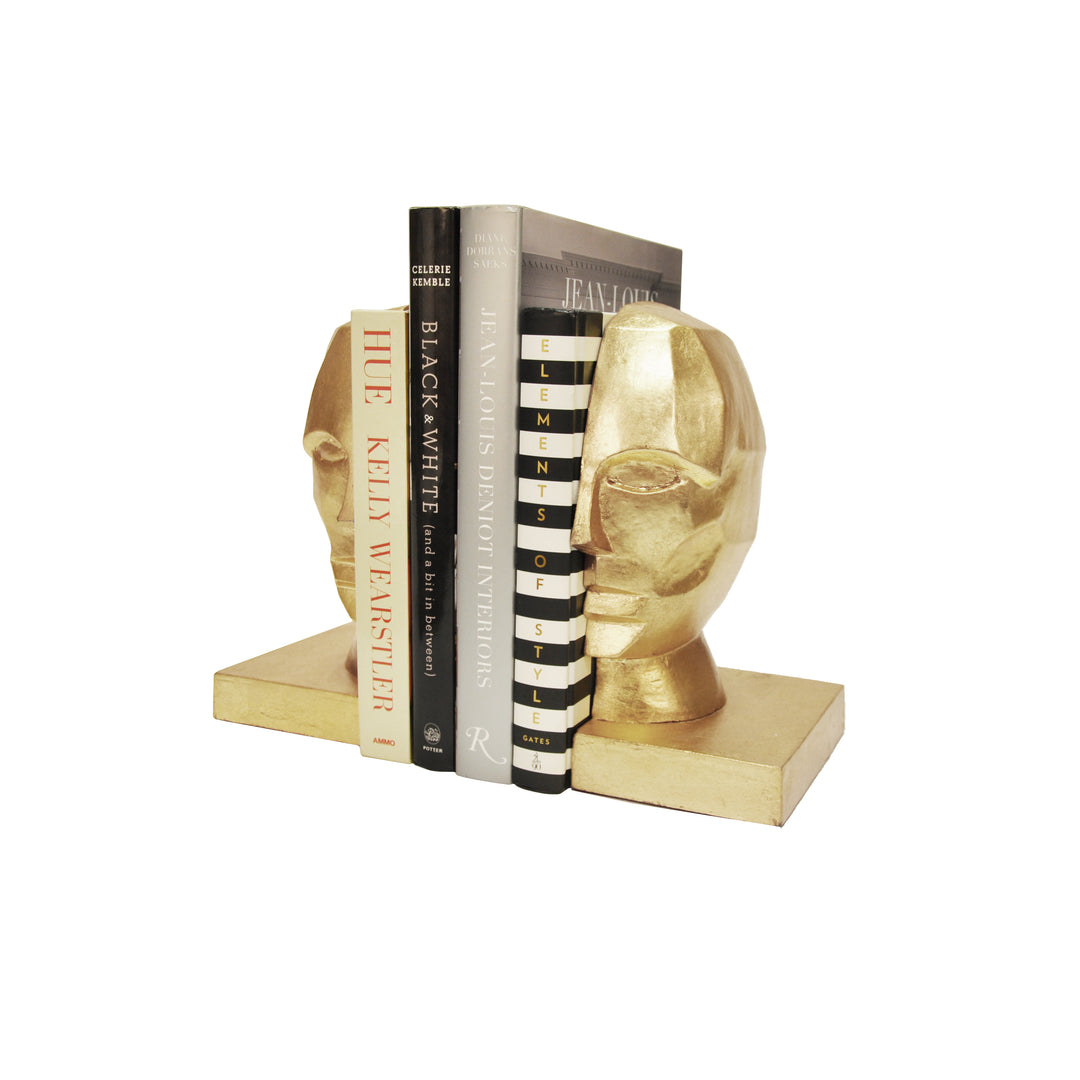Profile Bookends In Gold Leaf - EDMUND G