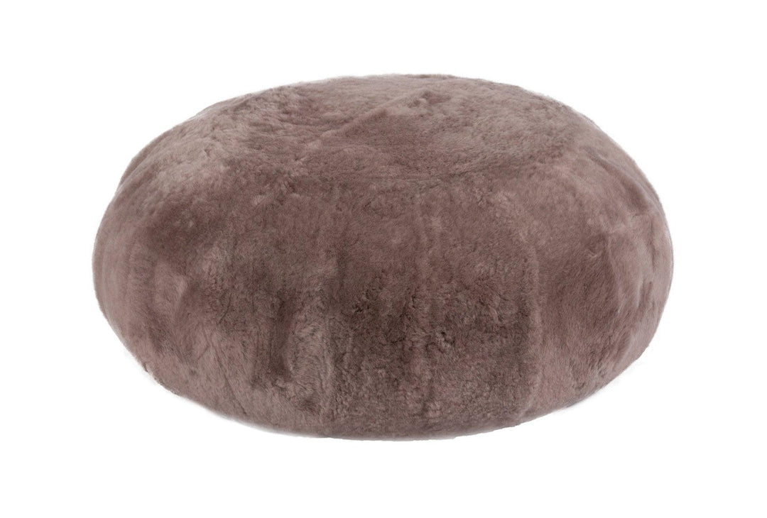 Shearling Round Ottoman - AmericanHomeFurniture