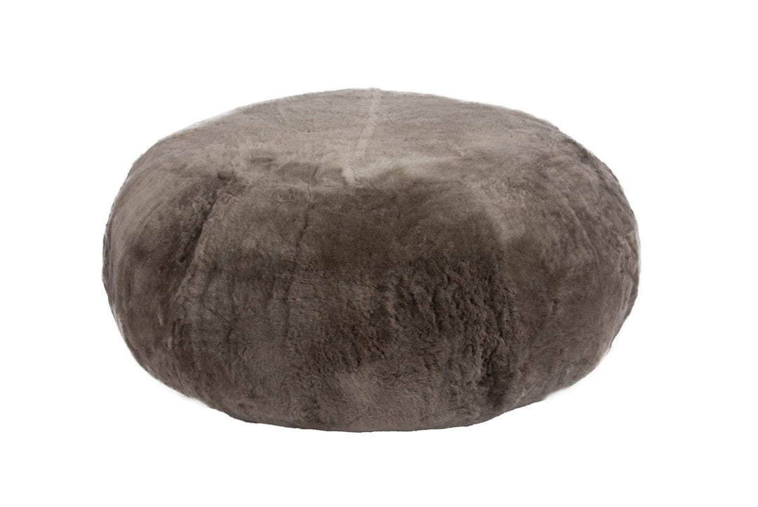 Shearling Round Ottoman - AmericanHomeFurniture