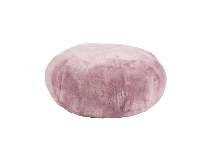 Shearling Round Ottoman - AmericanHomeFurniture