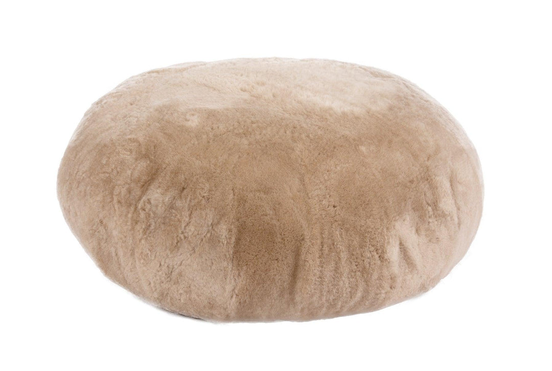 Shearling Round Ottoman - AmericanHomeFurniture
