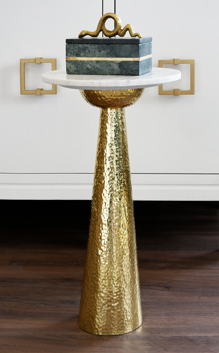 Four Door Buffet With Large Brass Square Hardware In White Textured Linen - EFFIE WH