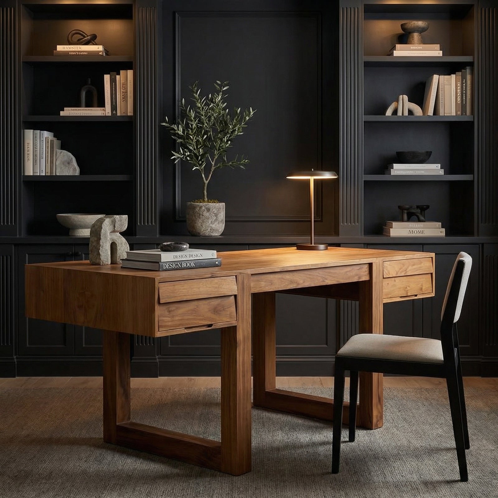 Noir - Newton Desk, Teak - EG-19T