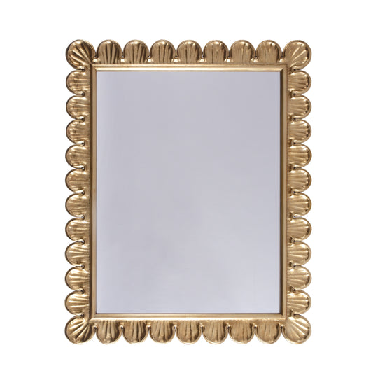 Scalloped Edge Frame Mirror In Gold Leaf - ELIZA G