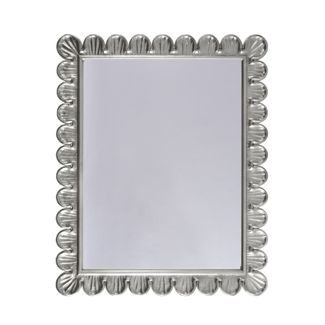 Scalloped Edge Frame Mirror In Silver Leaf - ELIZA S