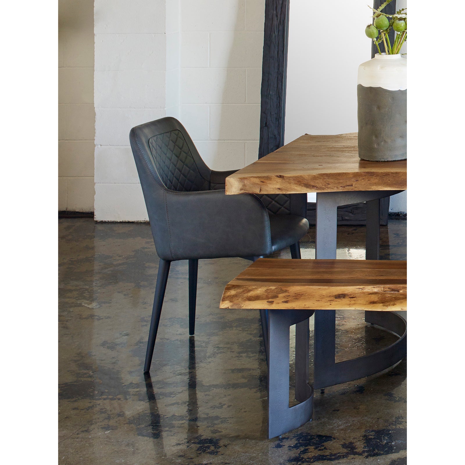 Moe's Home Collection - Cantata Dining Chair Mayon Black Vegan Leather - Set of 2 - ER-2040-02 | American Home Furniture