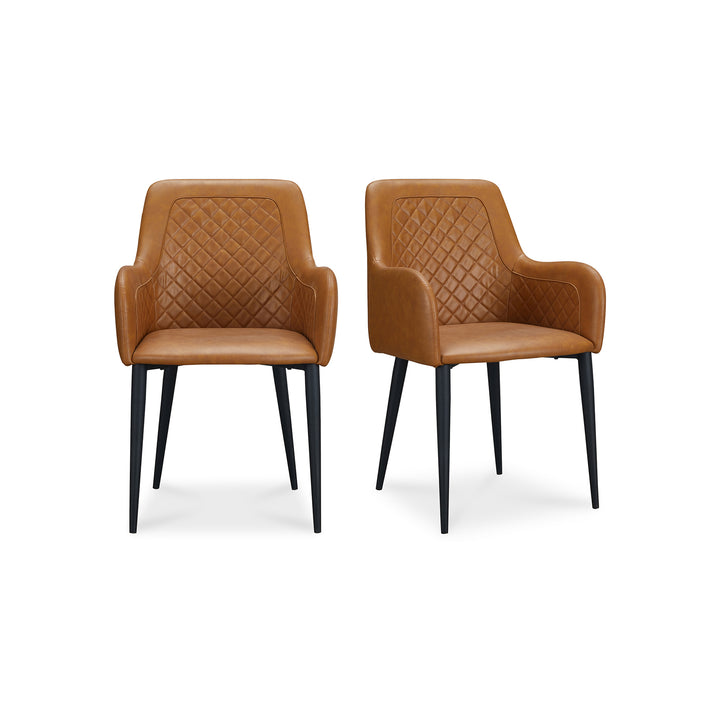 Moe's Home Collection - Cantata Dining Chair Tawny Vegan Leather - Set of 2 - ER-2040-40 | American Home Furniture
