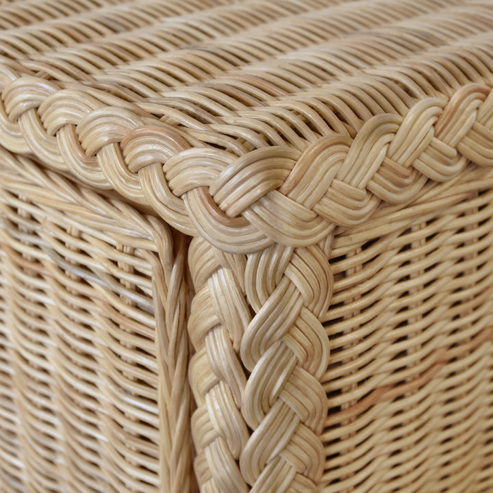 Four Door Buffet In Fully Wrapped Rattan With Satin Brass Pulls - EVANDER
