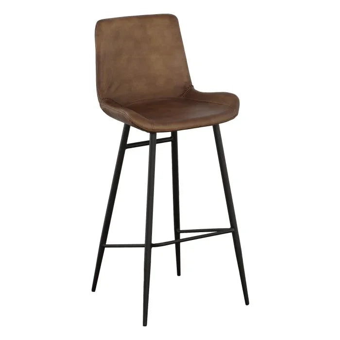 Metal, Brown Leather
