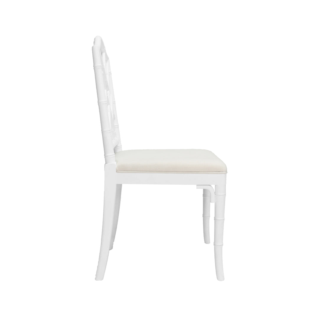 Bamboo Dining Chair In White  Lacquer - FAIRFIELD WH