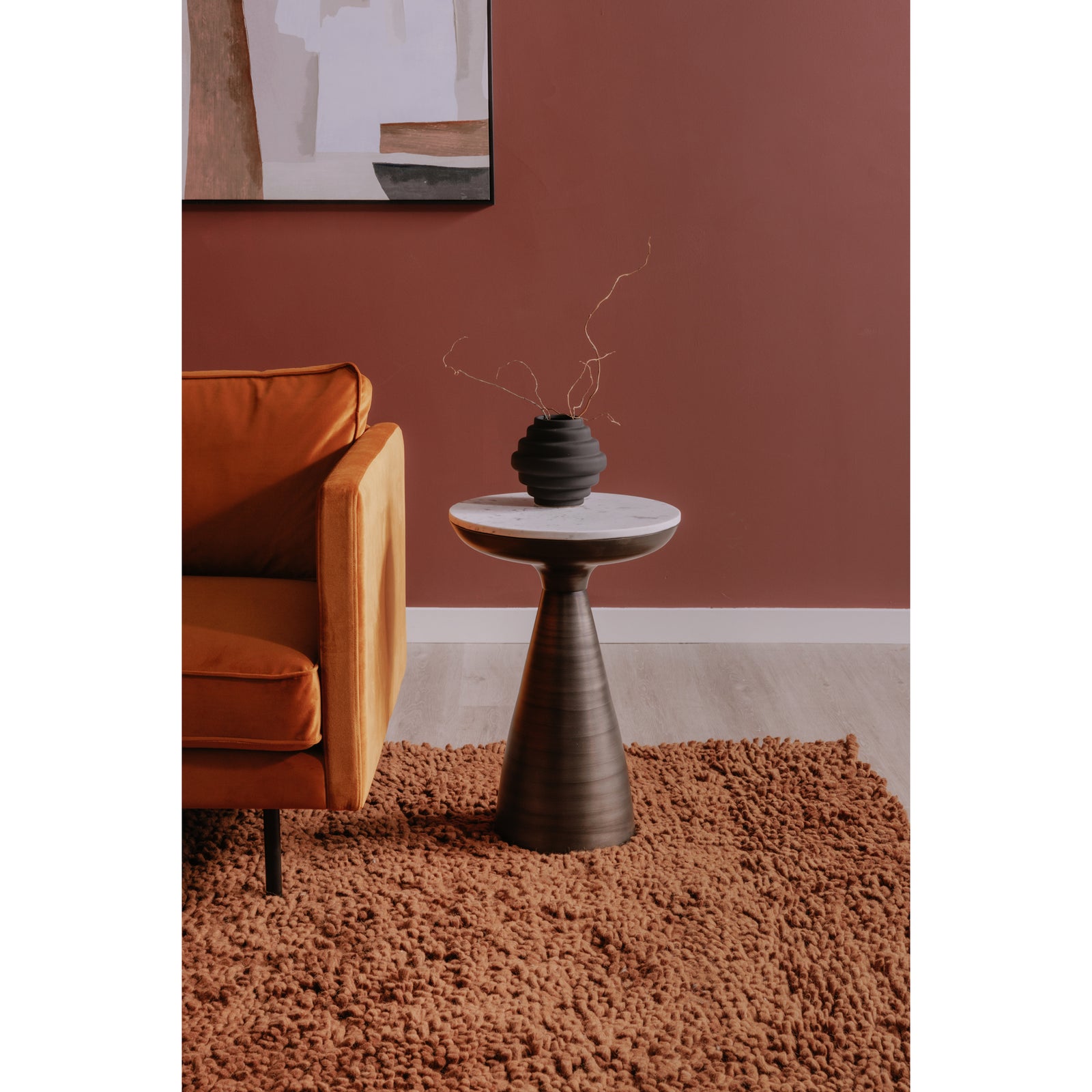 Moe's Home Collection - Font Side Table White Marble - FI-1032-18 | American Home Furniture