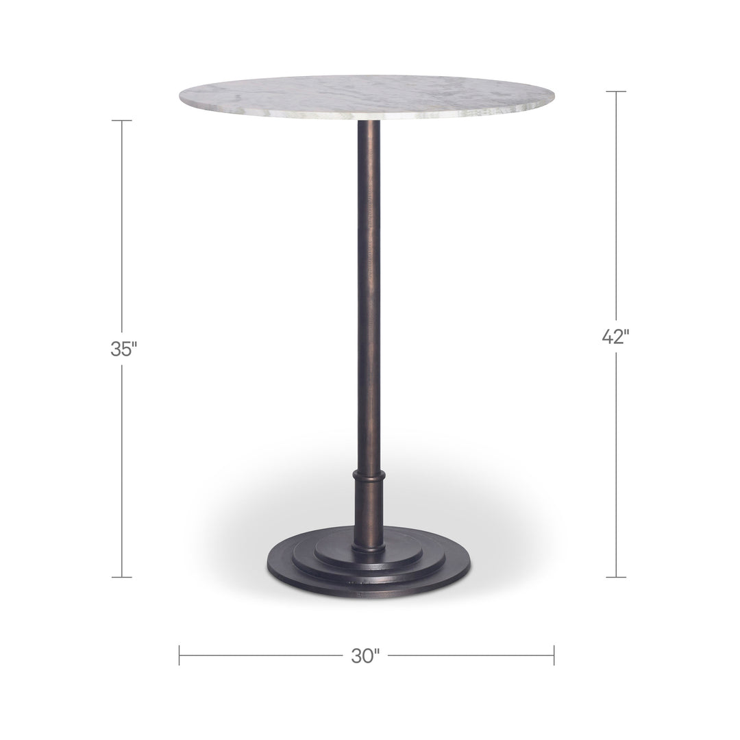 Tori Outdoor Bar Table White Marble