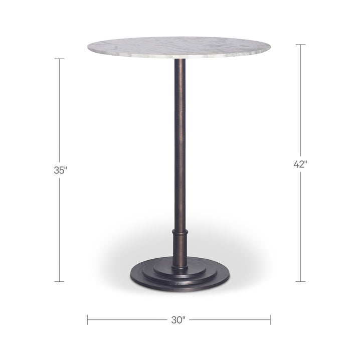 Tori Outdoor Bar Table White Marble