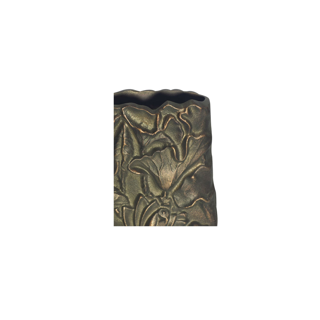 Sabine Cast Aluminum Vase Antique Brass