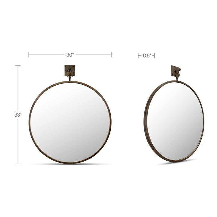 Cameo Mirror Aged Brass