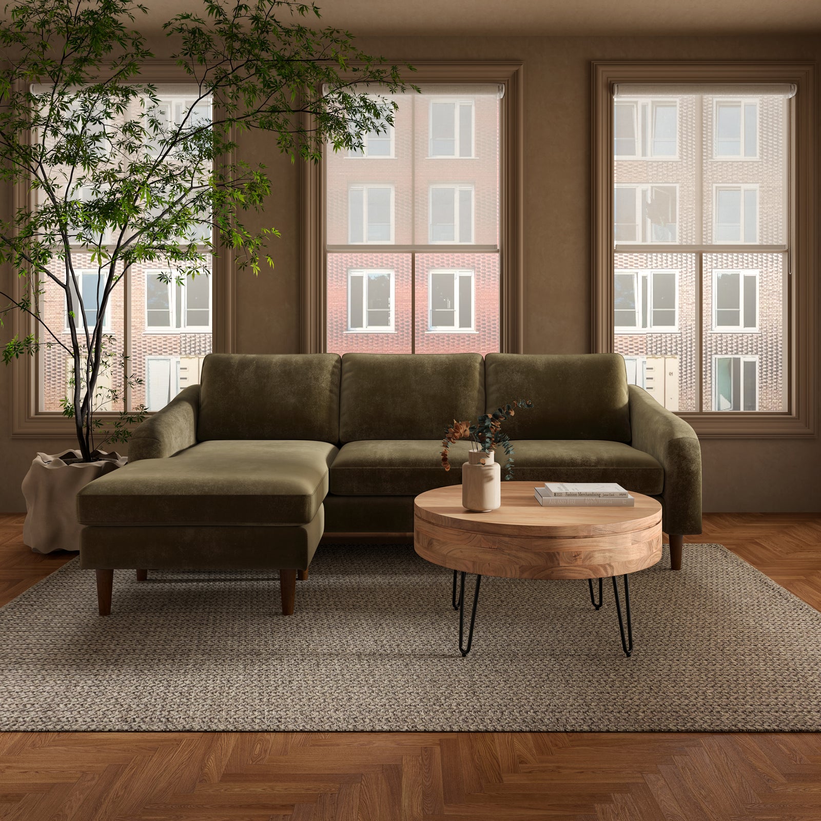 Moe's Home Collection - Quinn Sectional Cedar Green - FO-1005-27 | American Home Furniture
