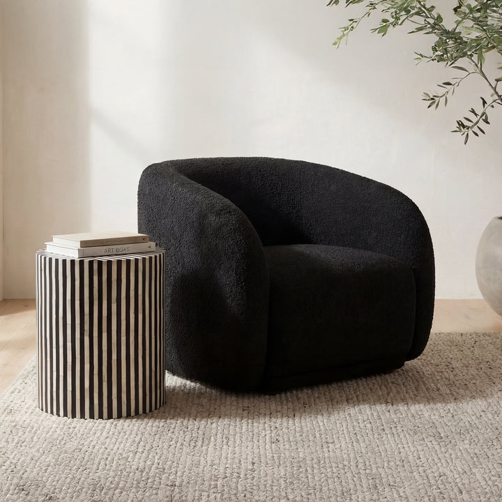Moe's Home Collection - Faye Accent Chair Black Boucle - FO-1028-02 | American Home Furniture