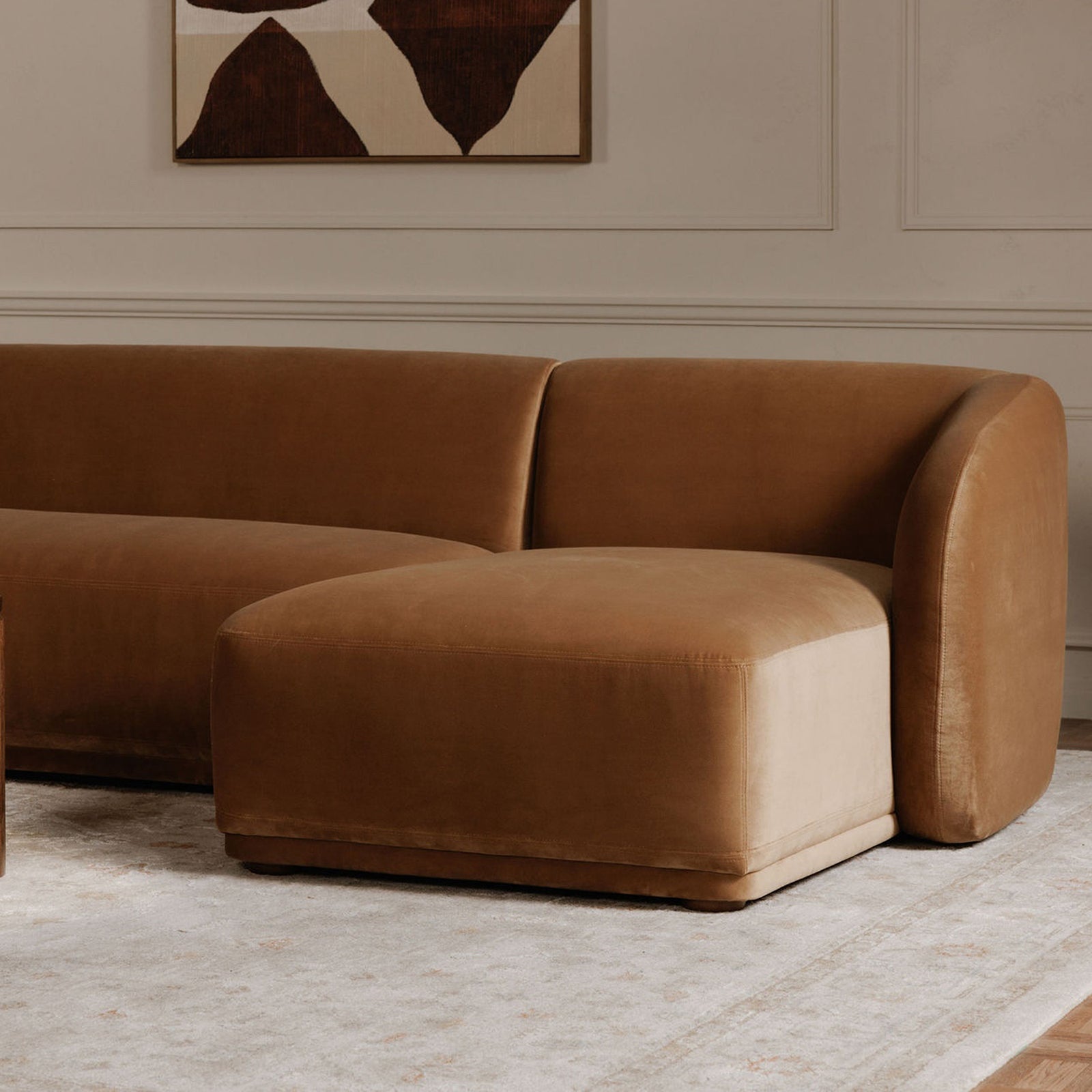 Moe's Home Collection - Faye Left Sectional Tan Faux Mohair - FO-1030-40-L-0 | American Home Furniture
