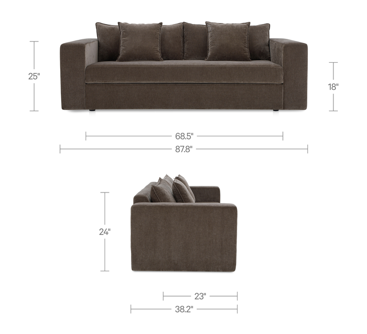 Kiran Sleeper Sofa Warm Charcoal
