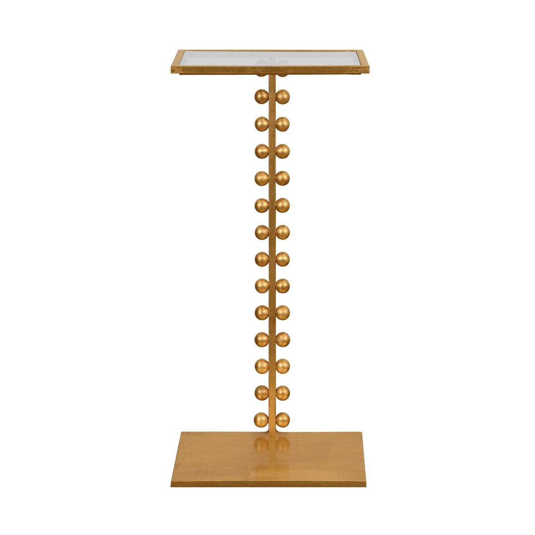 Ball Lined Cigar Table With Glass Top In Gold Leaf - FOSTER G