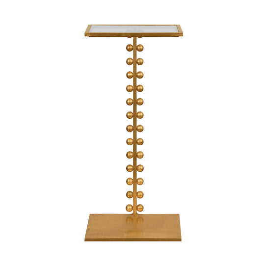 Ball Lined Cigar Table With Glass Top In Gold Leaf - FOSTER G