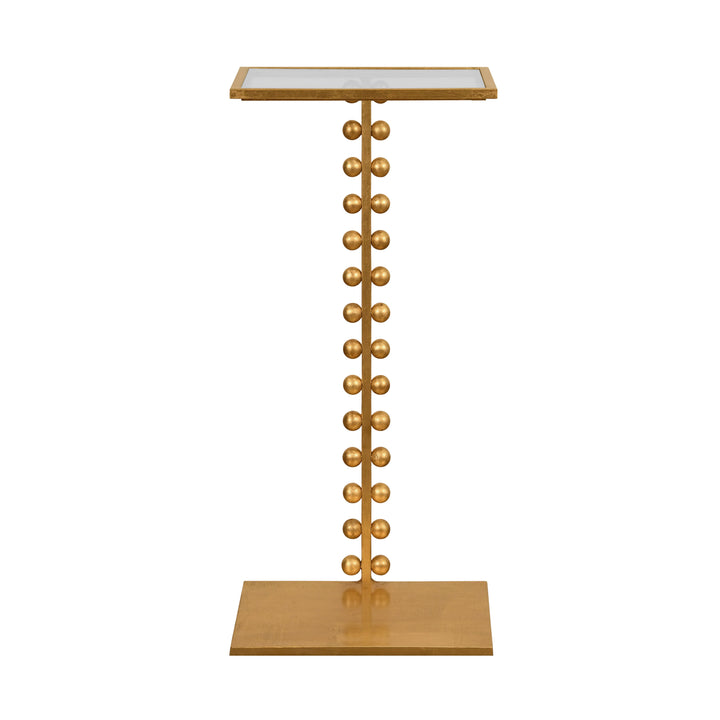 Ball Lined Cigar Table With Glass Top In Gold Leaf - FOSTER G
