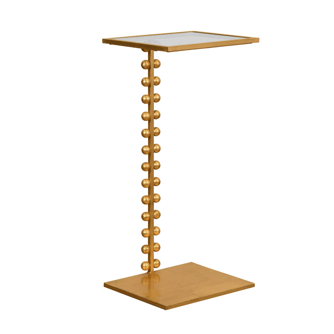 Ball Lined Cigar Table With Glass Top In Gold Leaf - FOSTER G