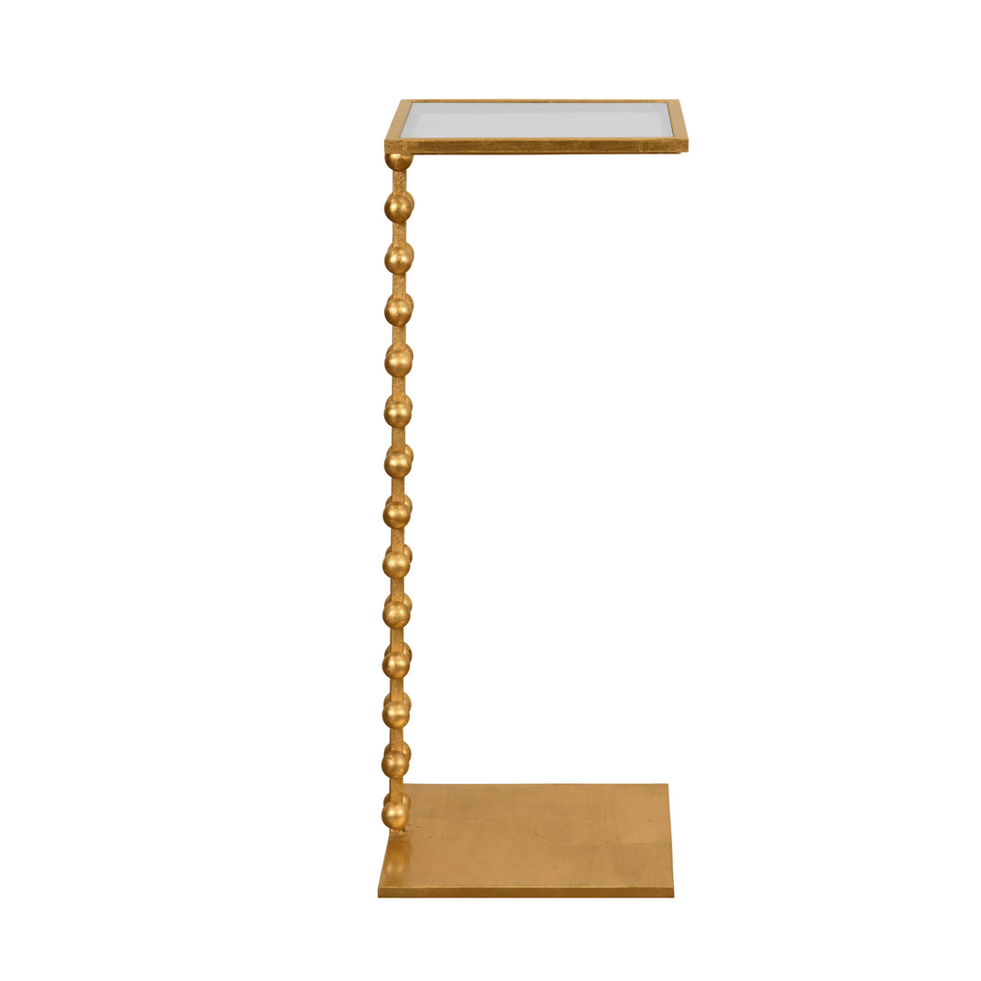 Ball Lined Cigar Table With Glass Top In Gold Leaf - FOSTER G