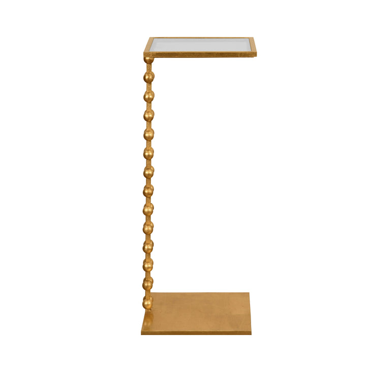 Ball Lined Cigar Table With Glass Top In Gold Leaf - FOSTER G