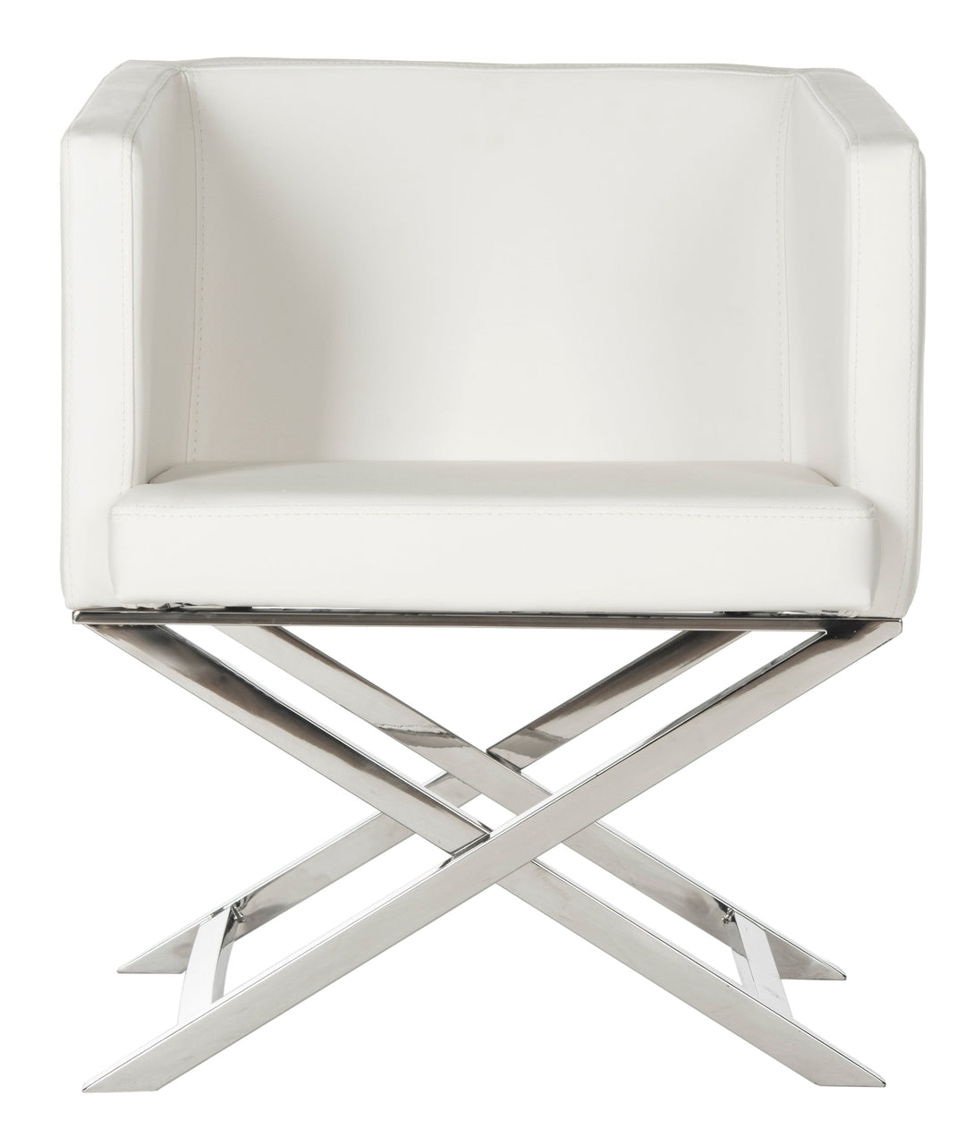 Celine Bonded Leather Chrome  Cross Leg Chair