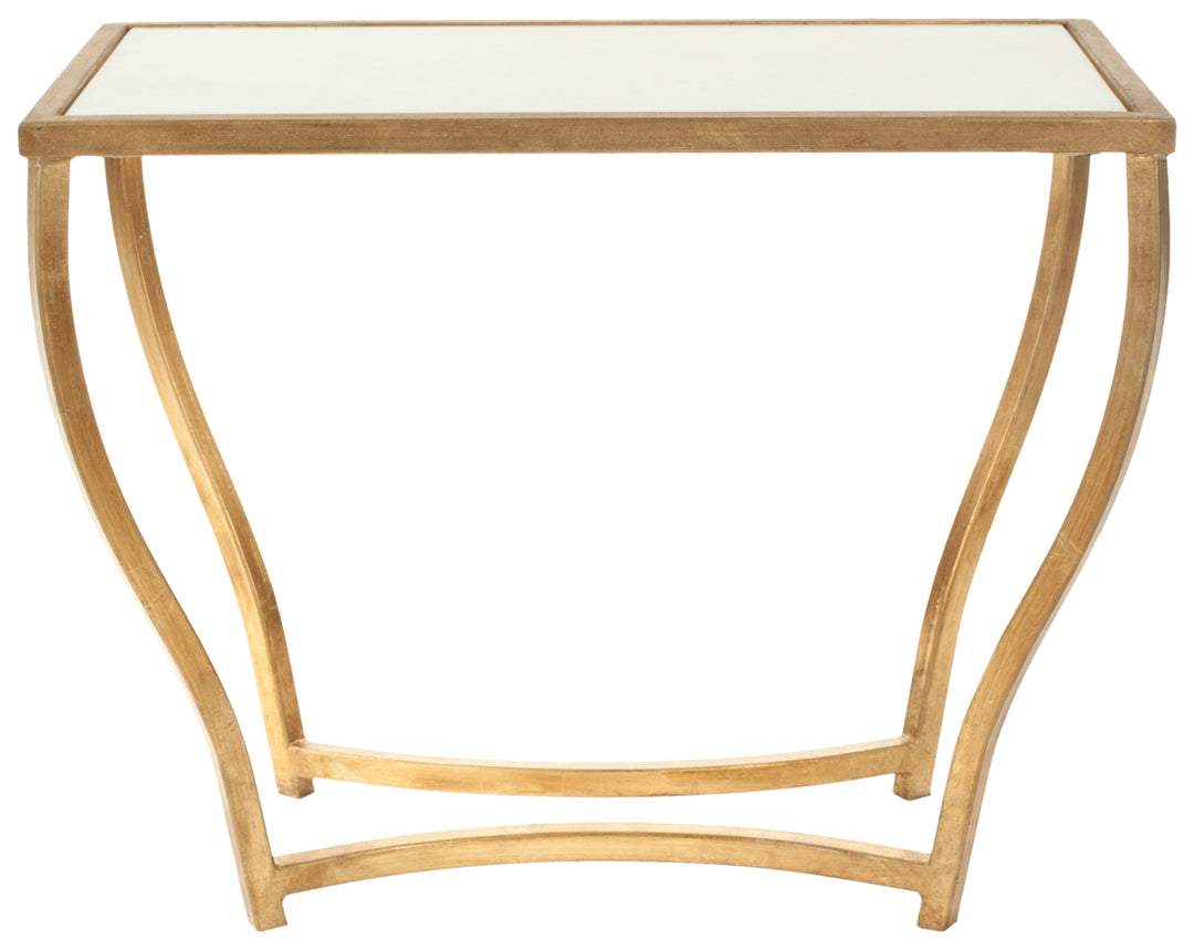 Rex Glass Top Gold Foil Accent Table