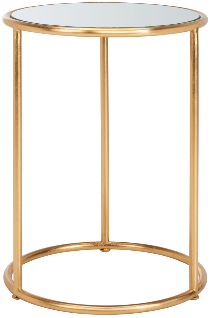 Shay Glass Top Gold Leaf Accent Table