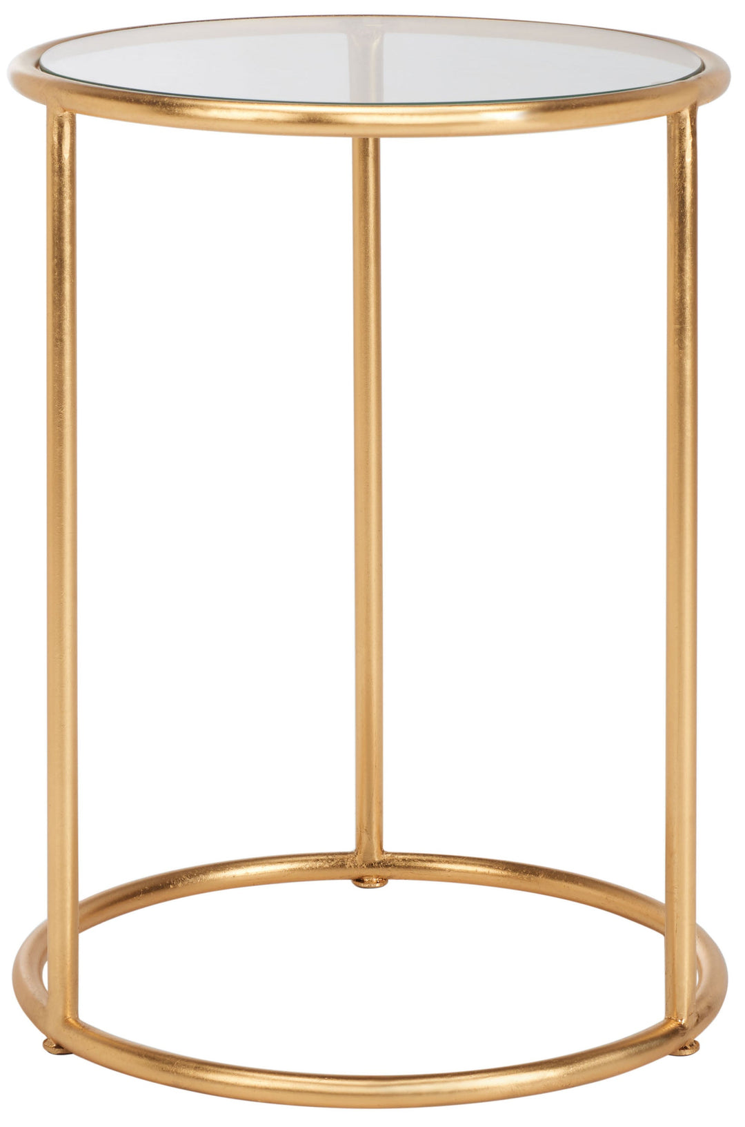 Shay Glass Top Gold Leaf Accent Table