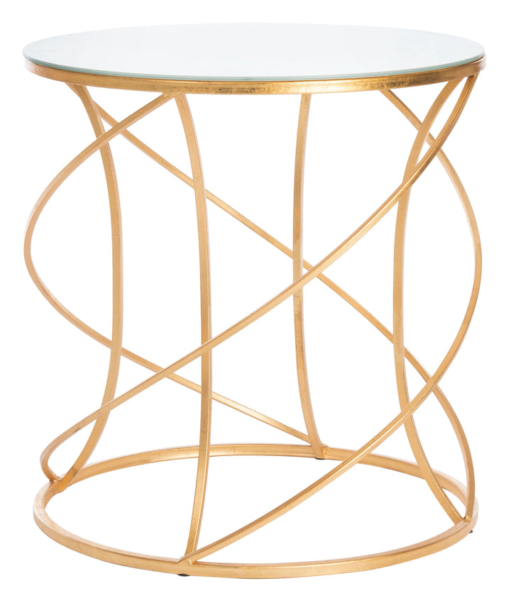 Cagney Glass Top Round Accent Table